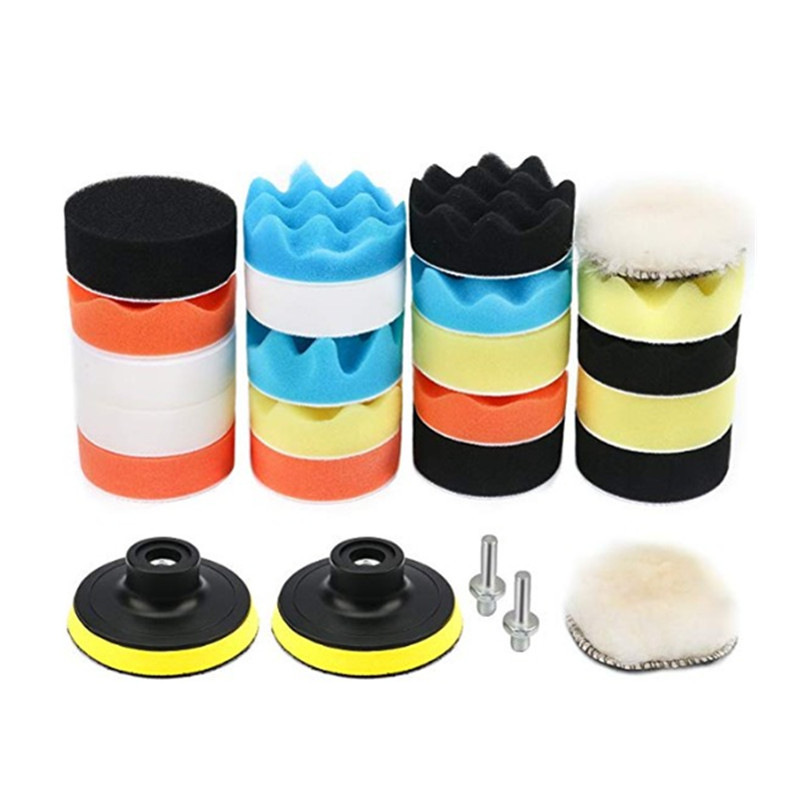 3 inch car beauty polishing sponge wheel 19 piece set 25PCs 22 pieces sponge polishing wheel waxing sponge disc