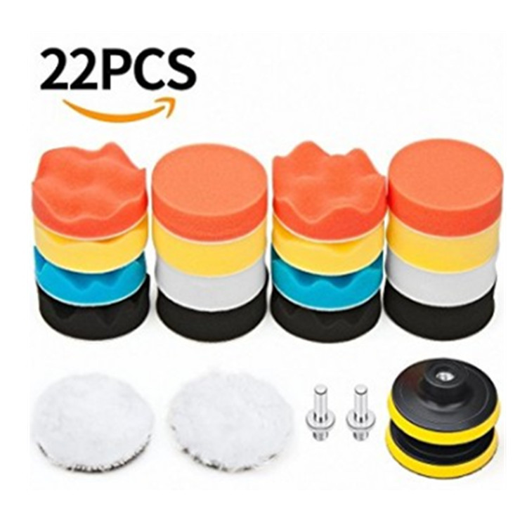 3 inch car beauty polishing sponge wheel 19 piece set 25PCs 22 pieces sponge polishing wheel waxing sponge disc