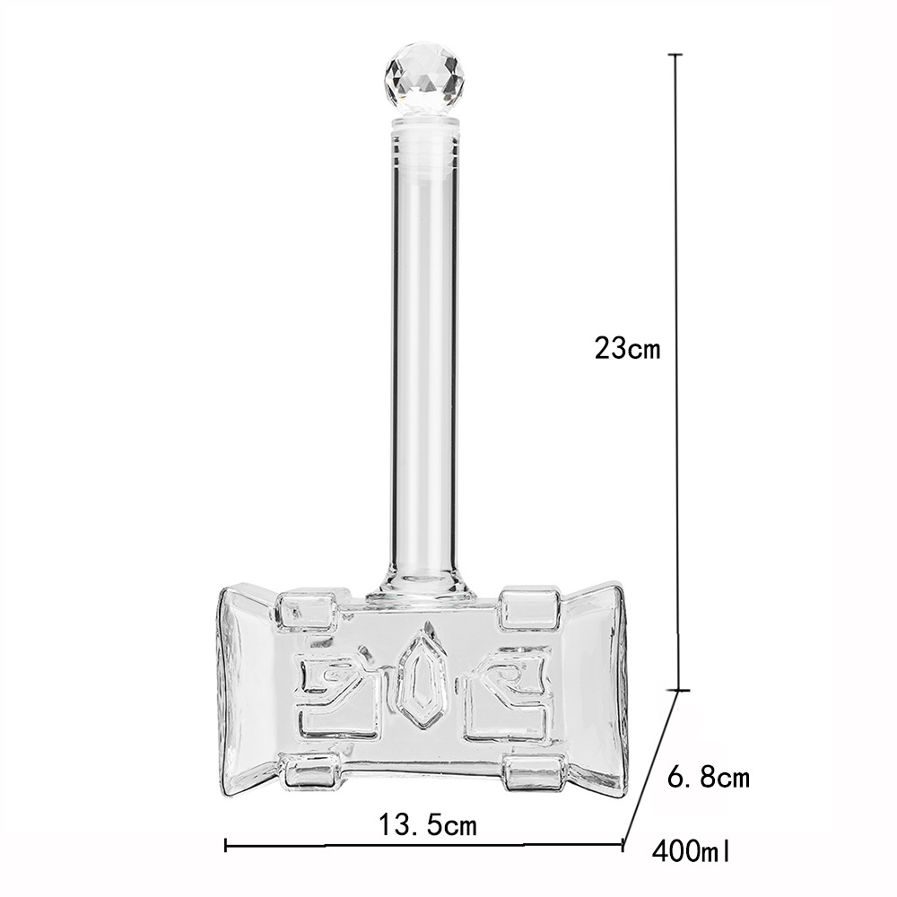 家用创意酒壶高硼硅玻璃便携锤子酒吧酒器400ml威士忌烈酒瓶跨境
