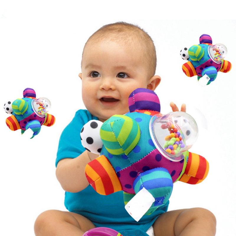 Baby Bomber Handler Grasping Bell Ball Tactile Sensory Three-Dimensional Bell Cloth Ball 0-1 Year Old Baby Toy Handler Grasping Ball