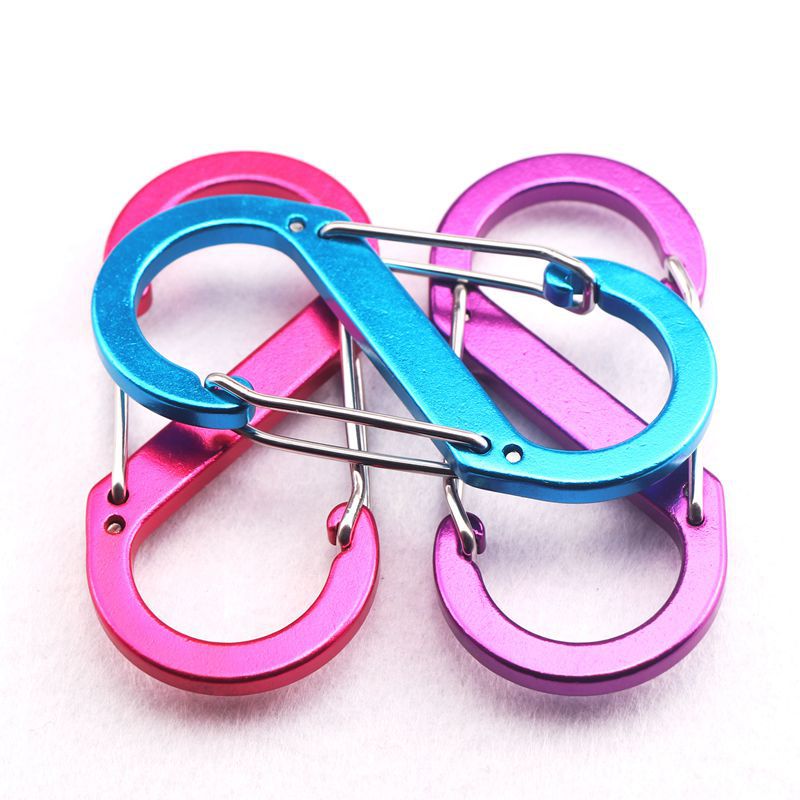 Factory supply No. 8 No. 9 88MMS type Spring buckle aluminum alloy eight-word hook flat colorful double bayonet steel wire