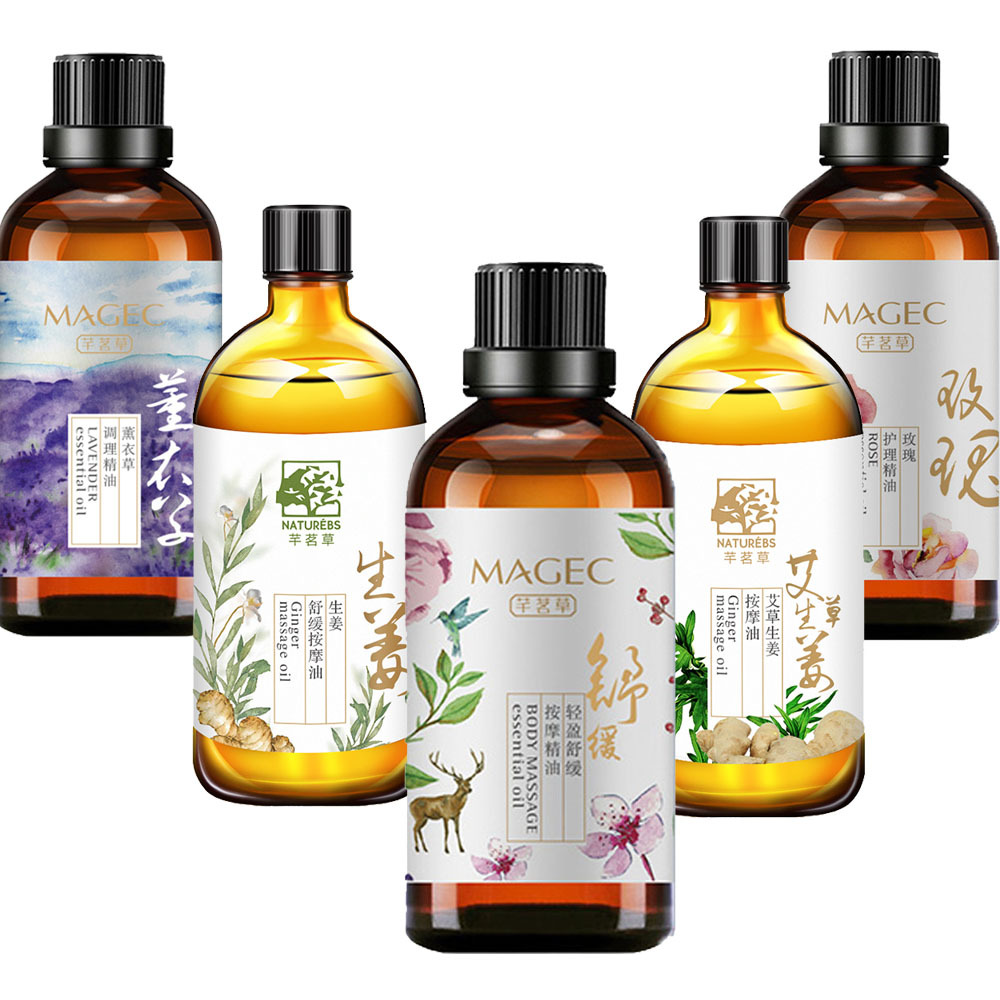 Ginger Lavender Rose Essential Oil Facial Scraping Massage Beauty Salon For Body Mugwort Massage Essential Oil Wholesale