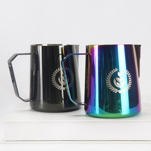 Factory direct supply coffee cup pointed mouth 304 stainless steel milk bubble cup with fancy coffee cup utensils