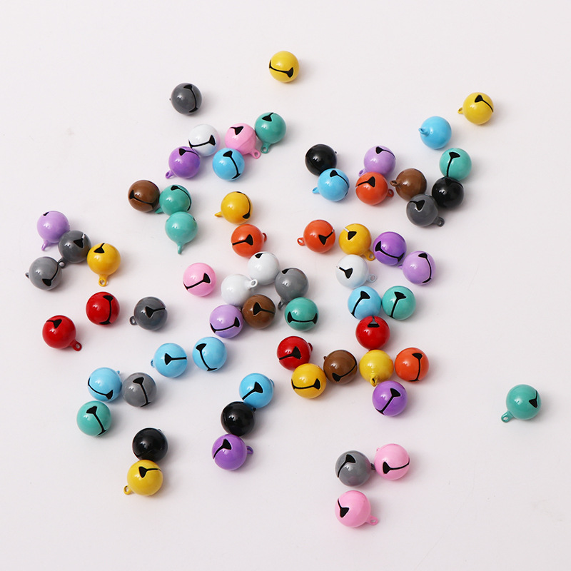 14mm Baking Paint Bell Christmas Hanging Colorful Small Bell Pendant Spray Paint Collar Jewelry Bell Keychain Accessories