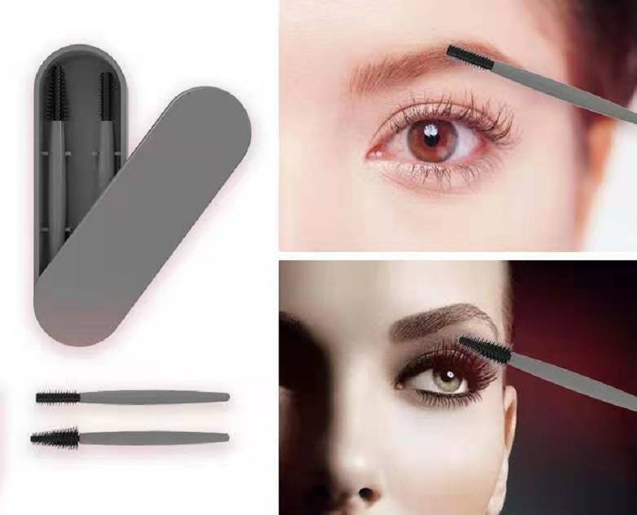 Cross-border new silicone eyelash brush eyebrow brush suit portable reusable makeup brush factory direct supply