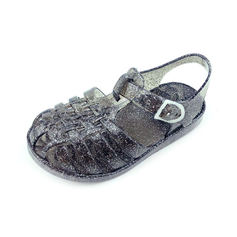 Summer all-match new men's and women's small and medium-sized children's hole shoes covered head jelly flash baby Roman beach sandals
