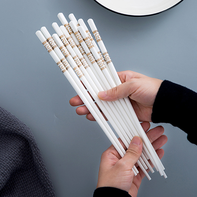 Ceramic chopsticks factory direct home easy to clean environmental protection Nordic gold ceramic tableware chopsticks gifts