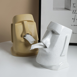 Behanmei Nordic Personality Design Tissue Box Creative Living Room Decoration Coffee Table Paper Box Ceramic Cross-border Hot Mining