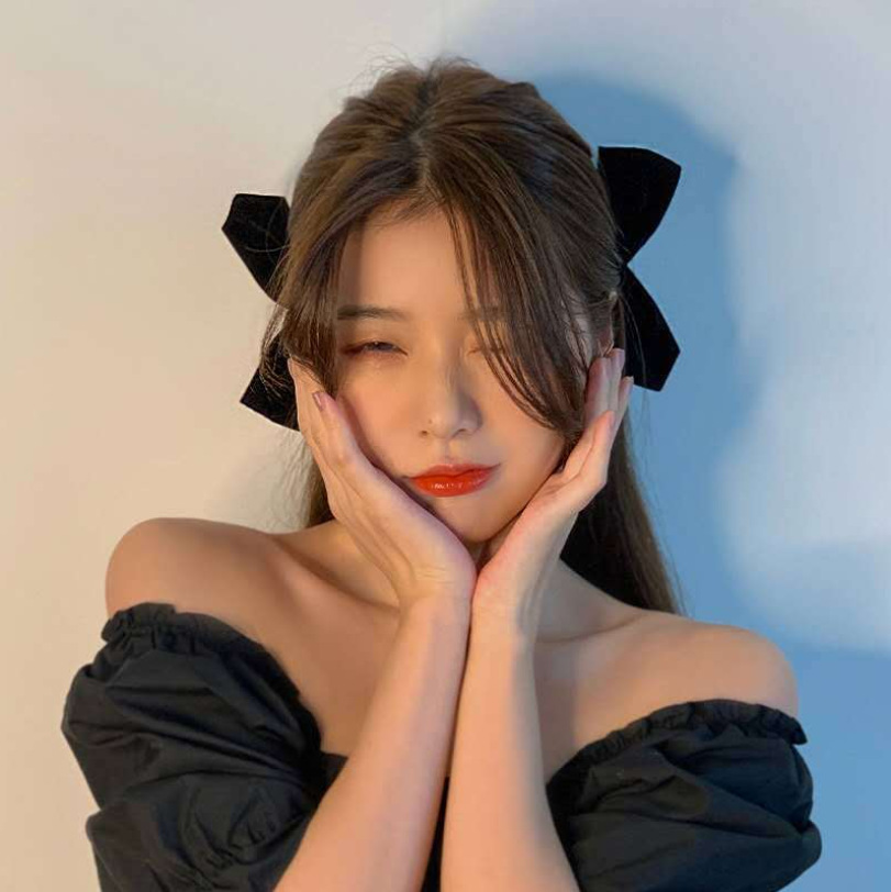 jisoo Zhixiu same style white half-piece three-dimensional wine red bow hairpin black top clip back head duck clip
