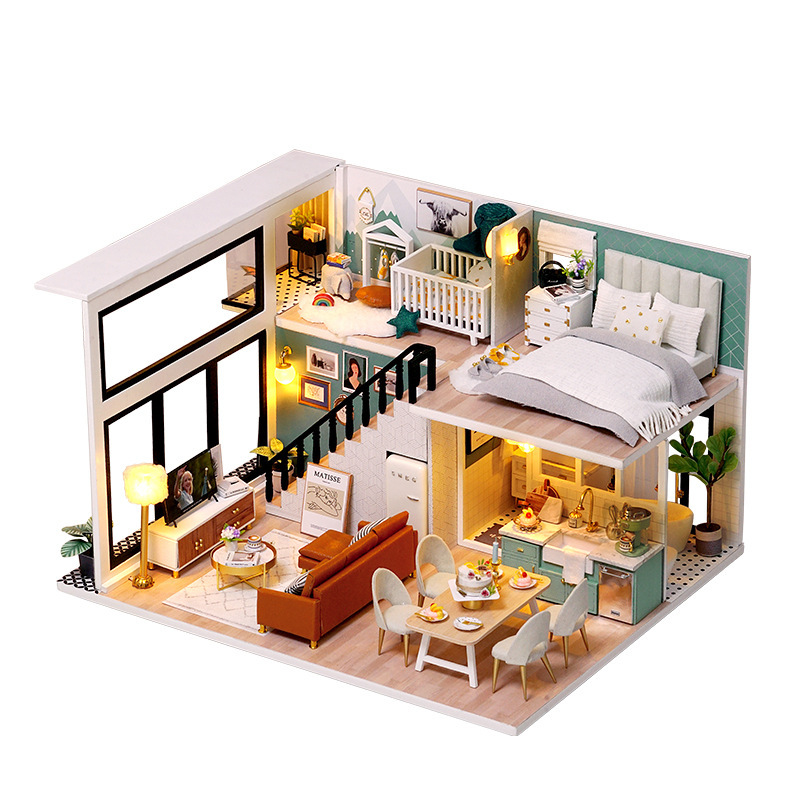趣味屋の女の子手作りdiy小屋3d立体パズル木製児童玩具誕生日プレゼント|undefined