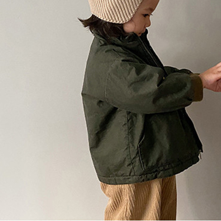 Korean Parent-Child Style Thickened Cotton Jacket with Vertical Collar for Boys and Girls Children's Autumn and Winter Wear Parent-Child Wear All-Match