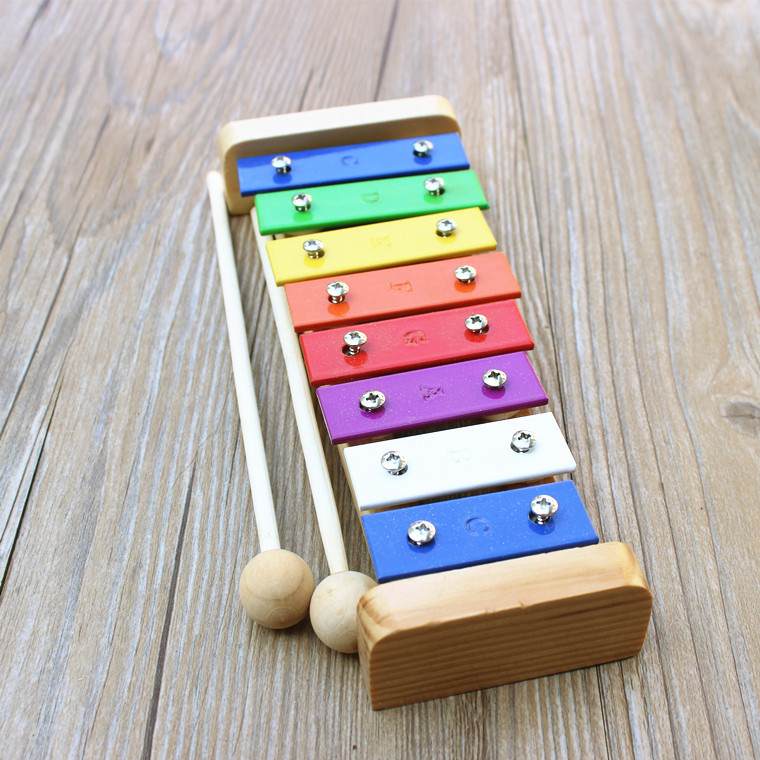 8-tone aluminum plate harp Orff percussion color film accordion kindergarten children's big eight-tone harp