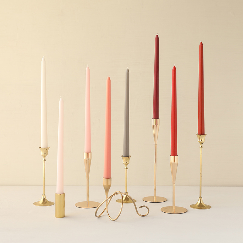 ins gradient color Morandi European style wedding candle wholesale set 30CM long pole holiday ornaments