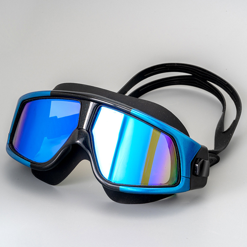 Amazon Flat Light Electroplated Anti-fog Goggles Eye-absorbing Waterproof HD Adult Unisex Large Frame Myopia Goggles