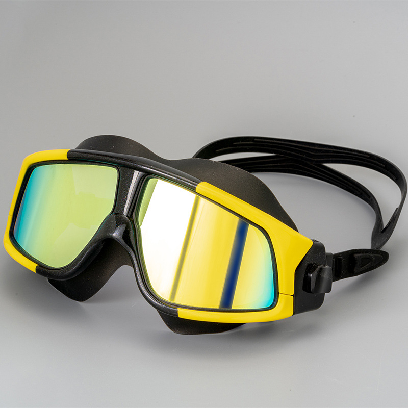 Amazon Flat Light Electroplated Anti-fog Goggles Eye-absorbing Waterproof HD Adult Unisex Large Frame Myopia Goggles