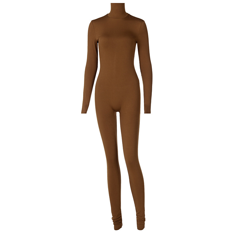European and American women's clothing Amazon cross-border foreign trade autumn and winter new solid color tight sports fitness jumpsuit pants women