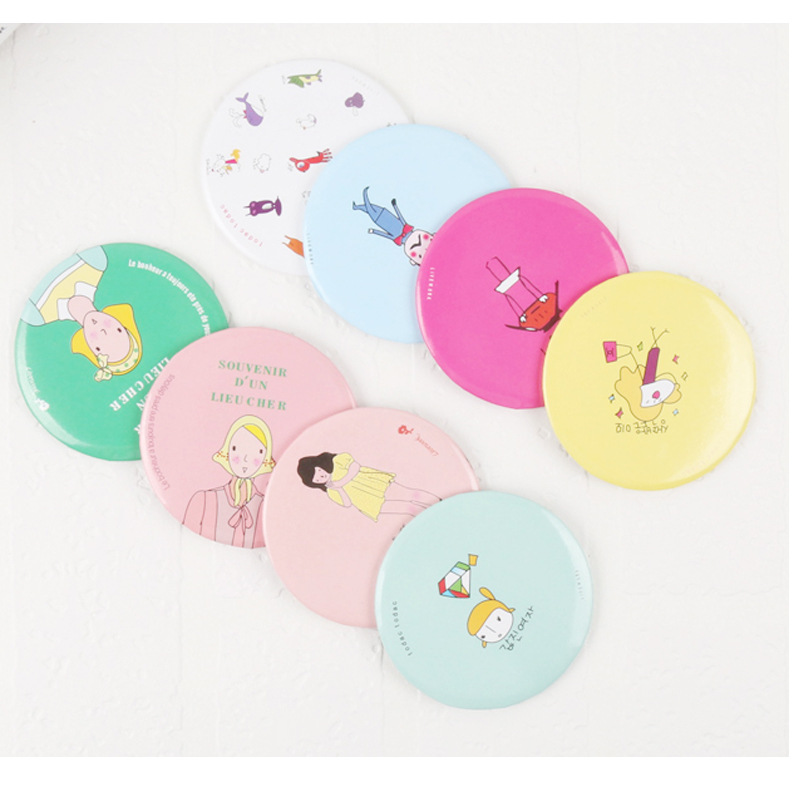 Make-up mirror portable small mirror pocket mirror Mini small ultra-thin students round mirror female students