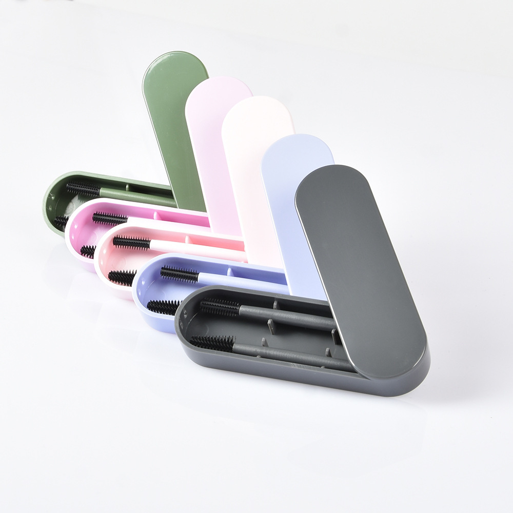 Cross-border new silicone eyelash brush eyebrow brush suit portable reusable makeup brush factory direct supply