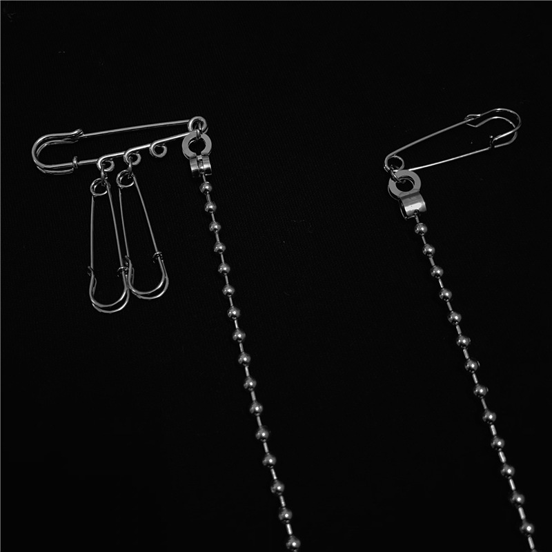 Multi-purpose Pin Buckle Brooch Women's Super Cool Metal Chain Hip Hop Pants Chain Men's Trendy Street Accessories Neutral Style