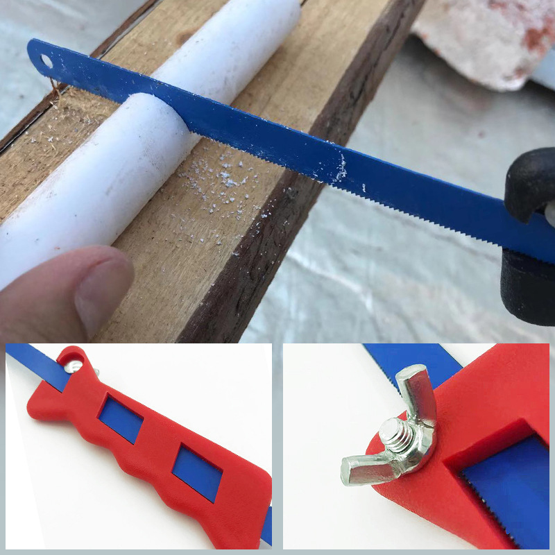 Plastic Handle Mini Hand Saw Frame 12 Inch Gardening Multicolor Adjustable Saw Blade Portable Butterfly Woodworking Small Hacksaw
