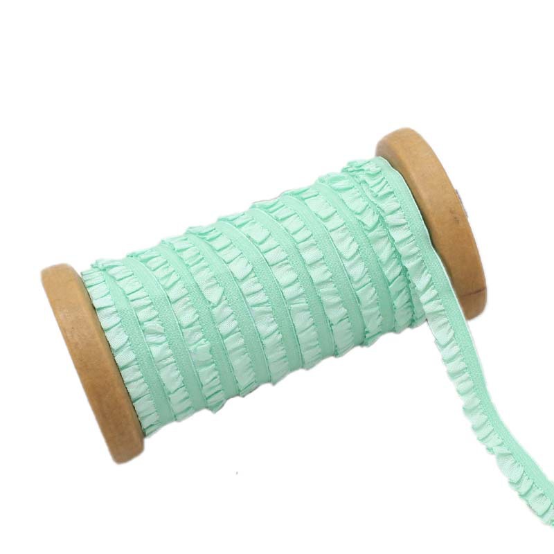 In stock 23 colors 10mm cloth fungus lace one-way ruffled ruffled pleated bjd elastic band shoes climbing clothes pet