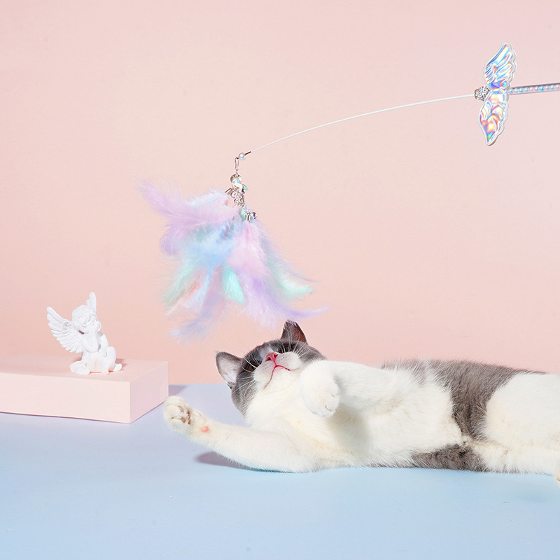 zeze Fantasy Feather Cat Tease Bell Bite-resistant Molar Cat Toy Self-Hi Cat Toy Cat Toy Cat Supplies