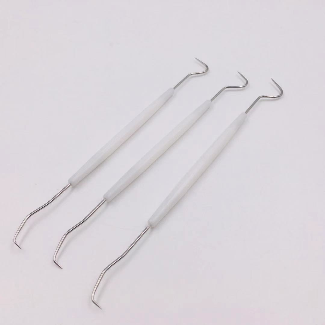 Wholesale double-headed crochet double-headed crochet text play Diamond Walnut cleaning hook stainless steel crochet white