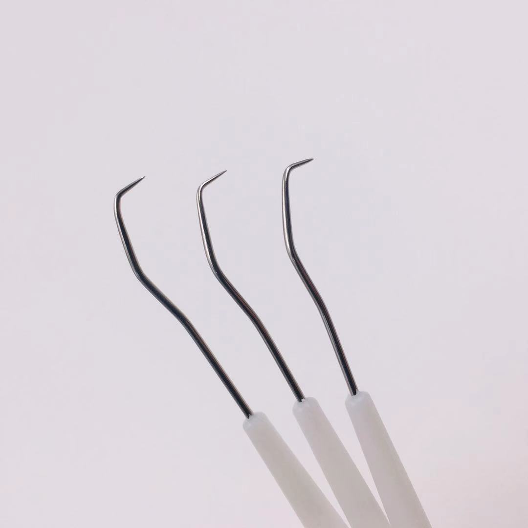 Wholesale double-headed crochet double-headed crochet text play Diamond Walnut cleaning hook stainless steel crochet white