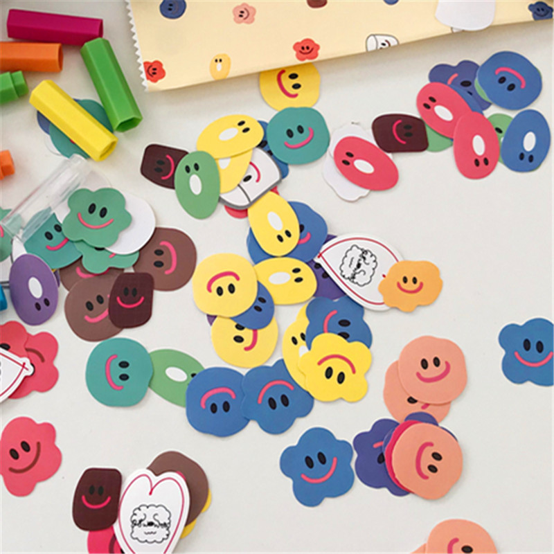 Korean ins Smiley Sticker Student's Hand Account diy Decorative Material Cute Small Sticker Seal Sticker