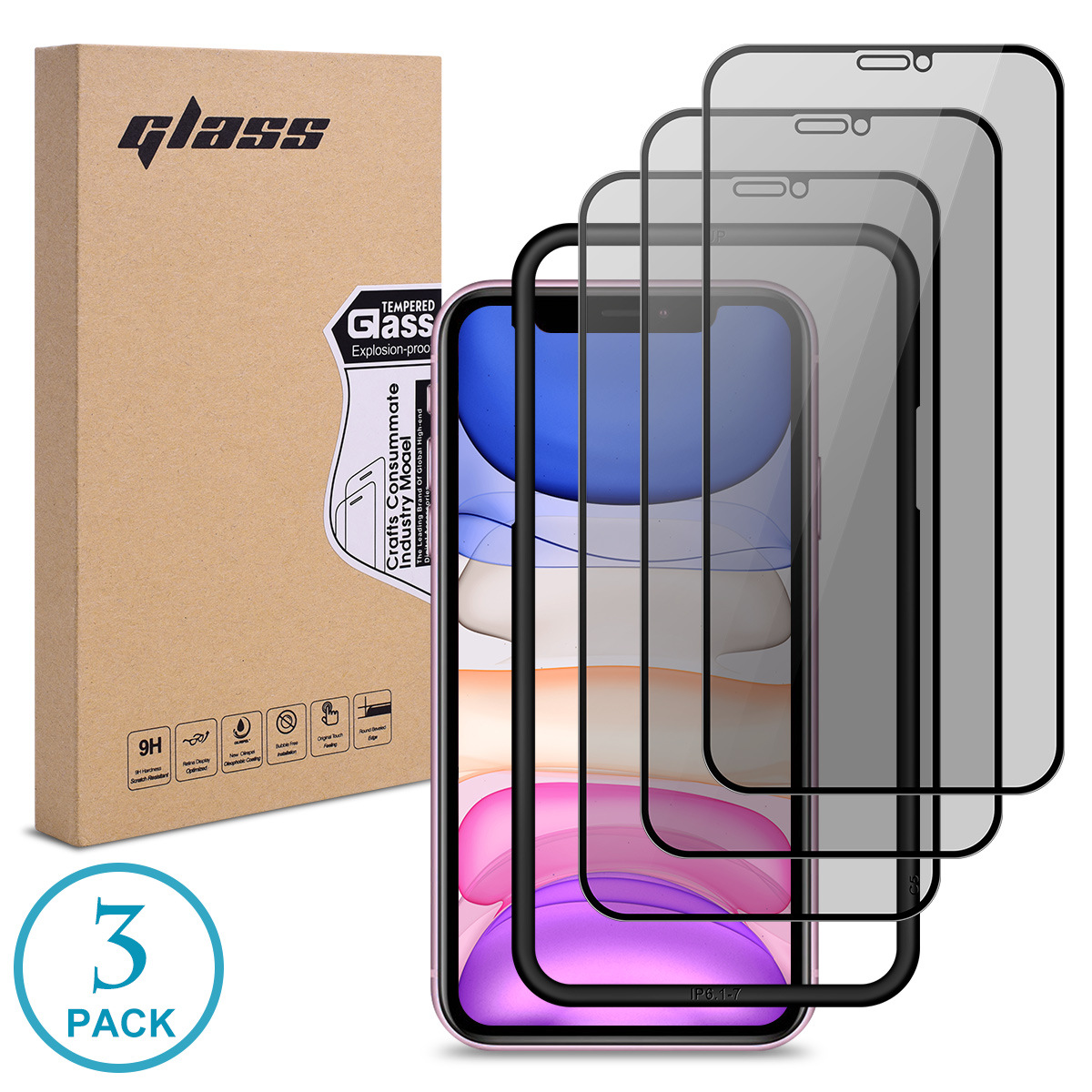 Apple 16pro Max Tempered Film iPhone16E Anti-Peep Film 15pro Full Screen Purple 14pm13 Frosted Film