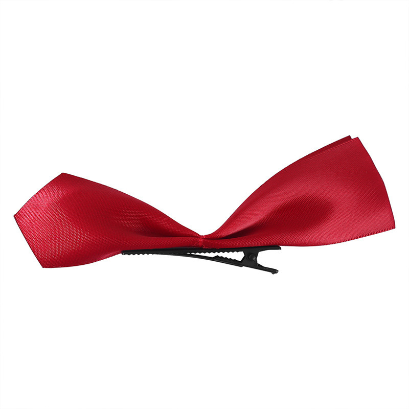 jisoo Zhixiu same style white half-piece three-dimensional wine red bow hairpin black top clip back head duck clip
