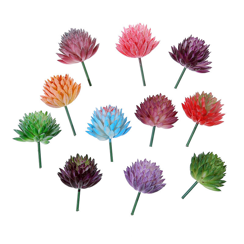 Jigwa Lotus simulation succulent creative DIY supplies plant wall accessories factory direct supply artificial green plant shangmiao fake flower