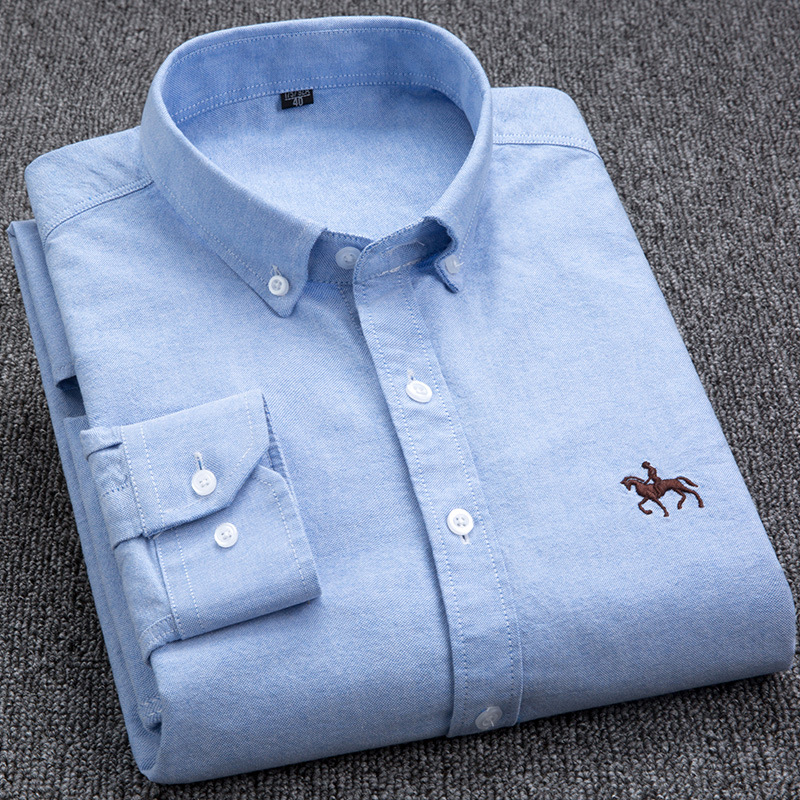 [38-46 large size Cotton] new men's long sleeve Oxford shirt young and middle-aged Ma Biao men's wholesale generation