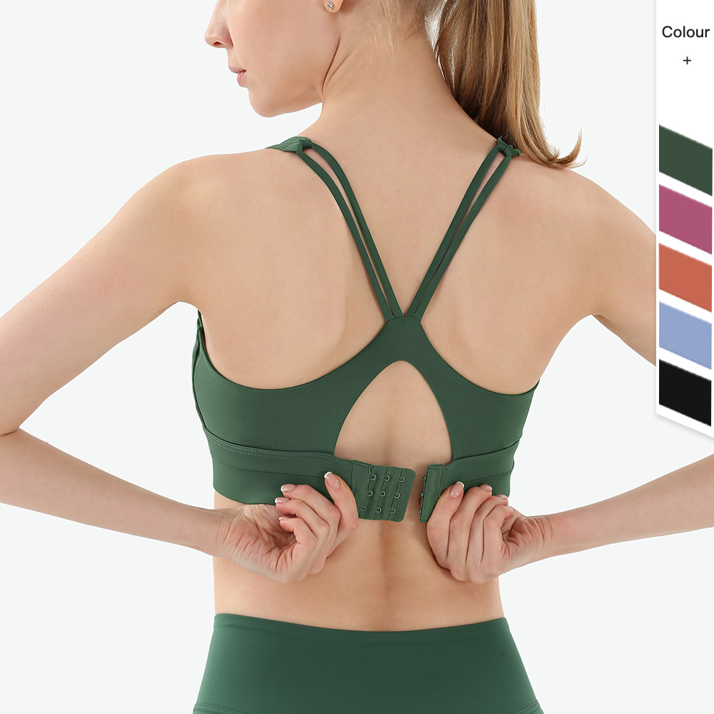 European and American Shockproof Outer Wear Beauty Back Yoga Sports Underwear High Strength Gather Quick-drying Fitness Bra Sports Vest for Women