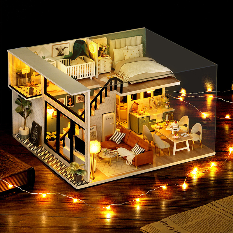 趣味屋の女の子手作りdiy小屋3d立体パズル木製児童玩具誕生日プレゼント|undefined