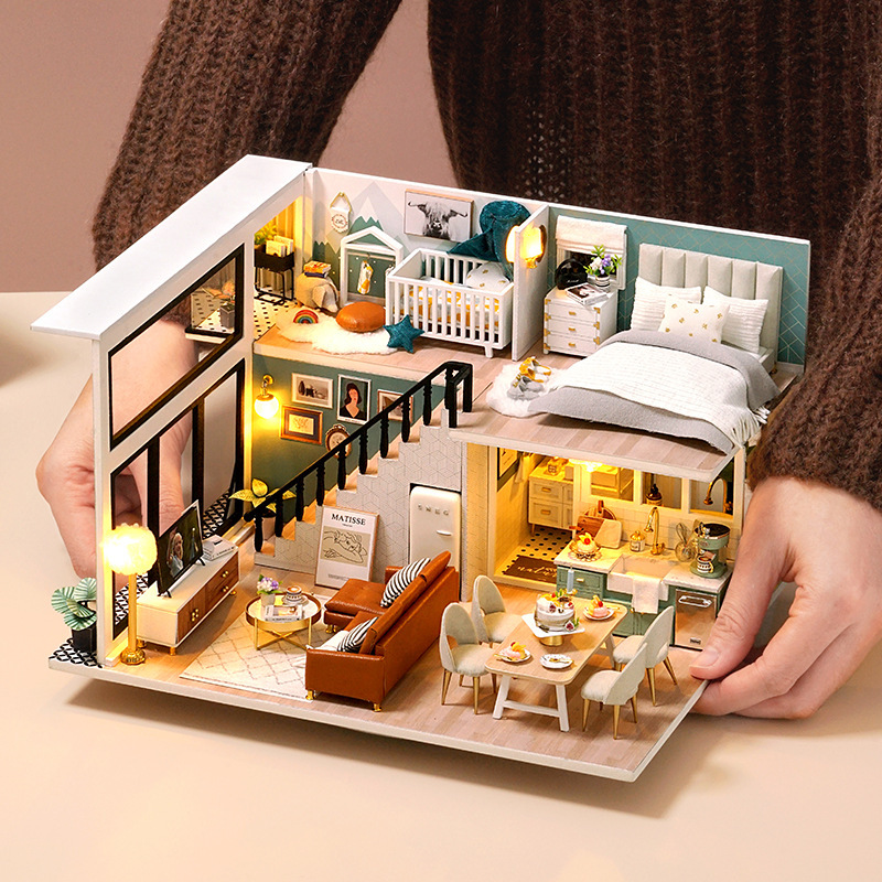 趣味屋の女の子手作りdiy小屋3d立体パズル木製児童玩具誕生日プレゼント|undefined