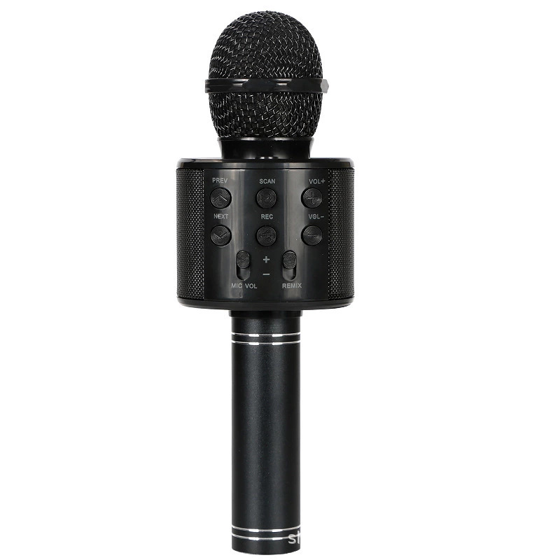 WS858 Bluetooth Microphone Mobile Phone K Song Wireless Microphone Home Audio Integrated WS858L with Light Factory Generation