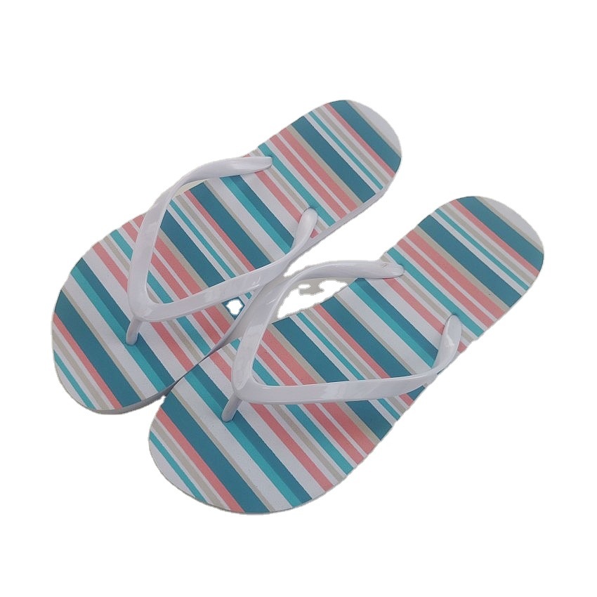 2023 Wal-Mart New Candy Color Rainbow Stripe Dot Casual Couples Non-slip Flip-Flops for Men and Women