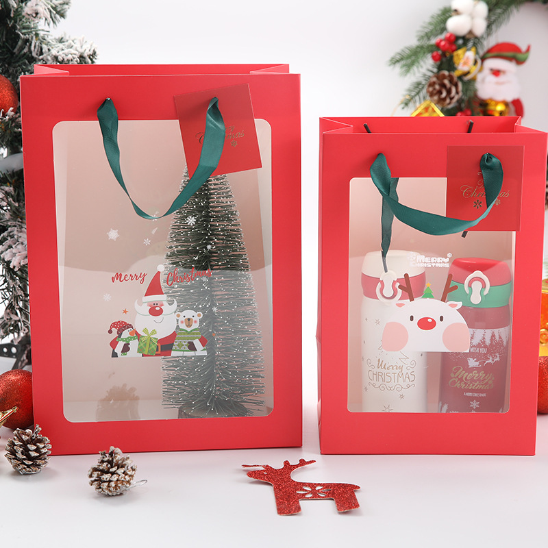 ins creative transparent window bag handbag birthday gift flower bag goddess festival 520 eternal flower hand gift bag