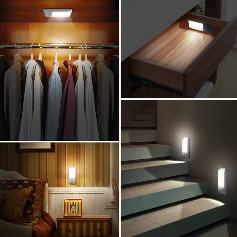 Amazon hot sale night light new strange 12LED Smart USB rechargeable wardrobe cabinet induction light