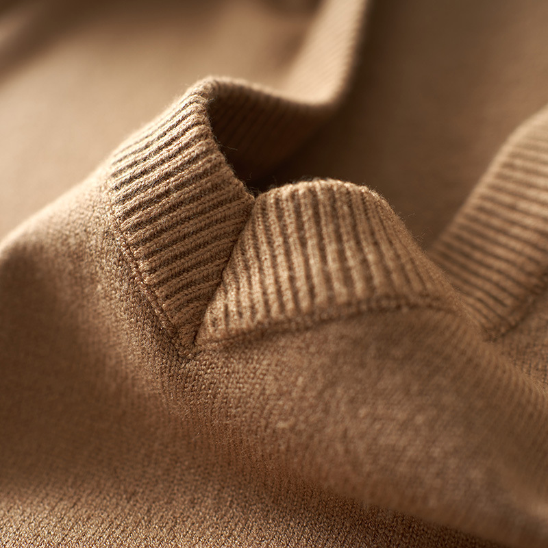 Autumn and Winter Clothing Men's Crewneck Sweater Pullover V-Neck Loose plus size Long-Sleeved Knitted Base Shirt Thickened Inner Top