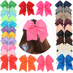 Cross-border exclusive for ebay explosion children's headdress bow hair band 8 inch cheerleading dovetail fishtail rubber band