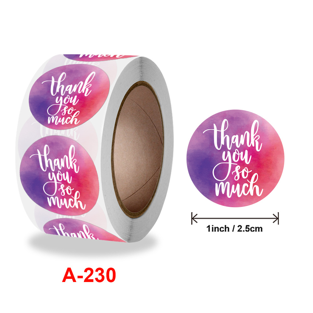 Self-adhesive label, thank you sticker, roll-up thank you seal, thank you sticker envelope decoration, permanent adhesive label