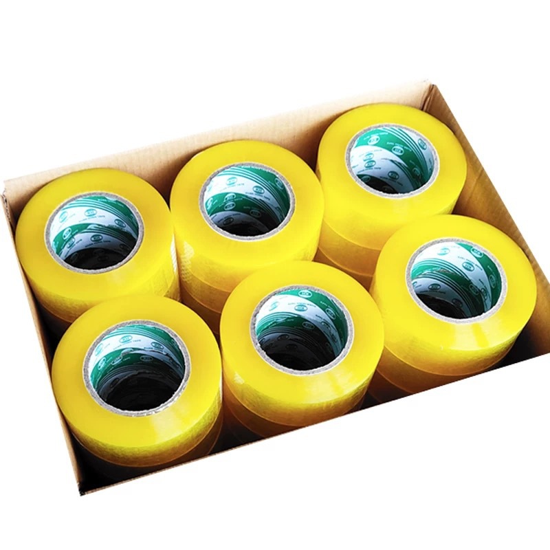 Factory wholesale transparent tape sealing packing tape sealing tape 5.0*3.0 Express with yellow tape