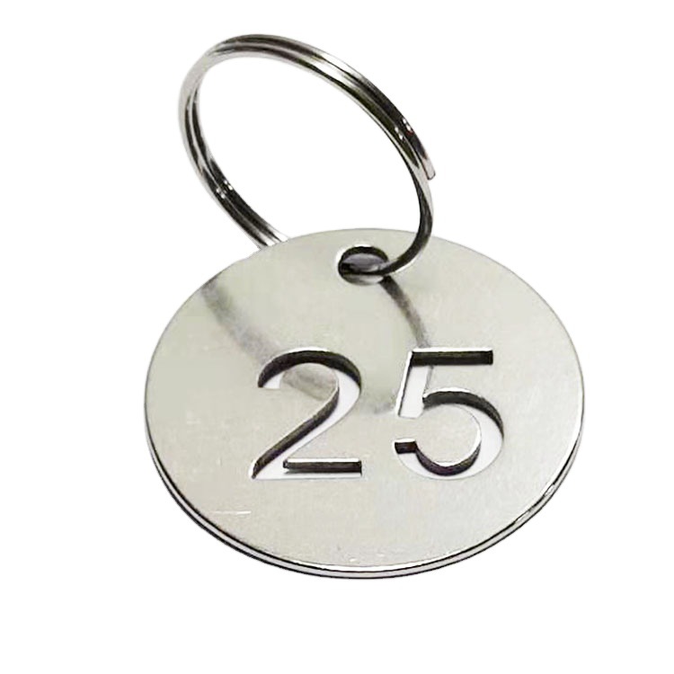 Supply cross-border primary source stainless steel metal hollow digital number plate label number oxidation resistant round plate