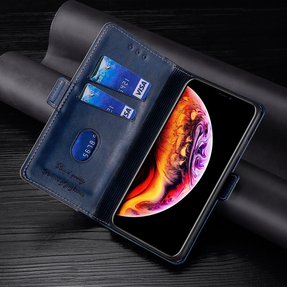 For creative Samsung S20 FE solid color mobile phone case Note 20 bracket mobile phone leather case S9 card protection case
