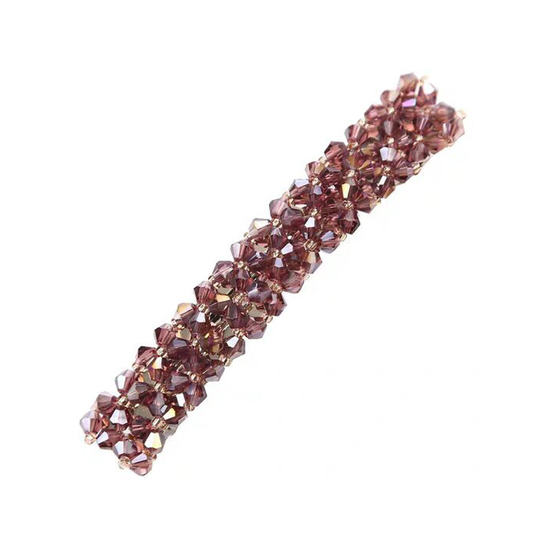 Korean style jewelry flash diamond hair clip Crystal fishing line woven side clip exquisite clip spring clip hair accessories wholesale