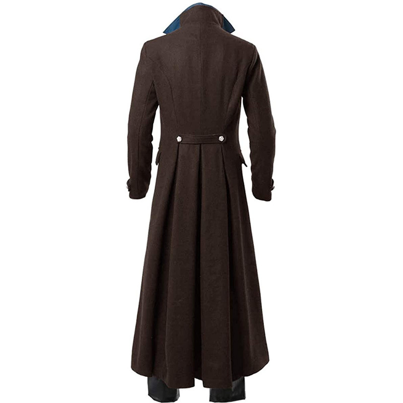 Medieval Steampunk Vintage Gothic Coat Trenchcoat Coat Victorian Uniform Mid-Long
