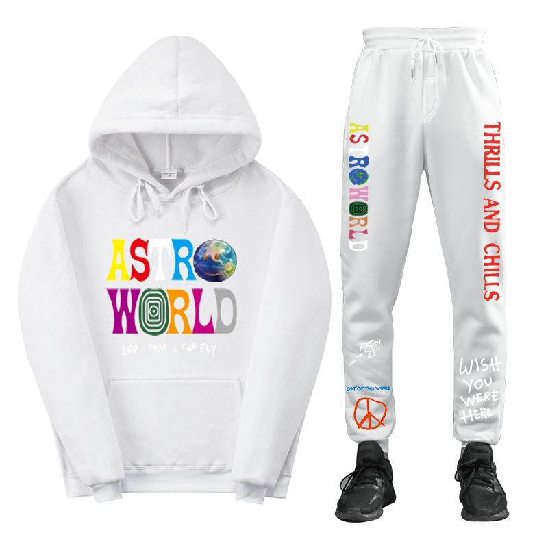 Cross-border foreign trade new TravisScotts ASTROWORLD men's and women's hooded sweater leisure sports suit F