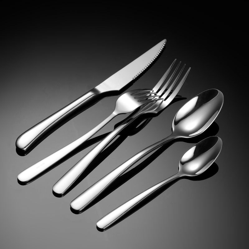 En 304 Stainless Steel Knife and Fork Spoon Western Tableware Heavy Elegant Series Multi-size Thickened Cloth Wheel Light Gift
